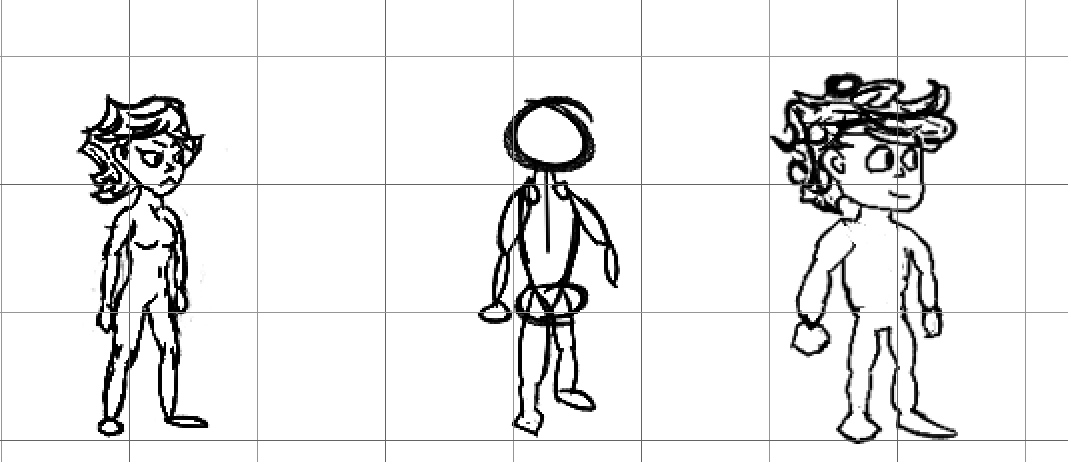 Jay, Regina, and an artistic guideline for the idle pose.