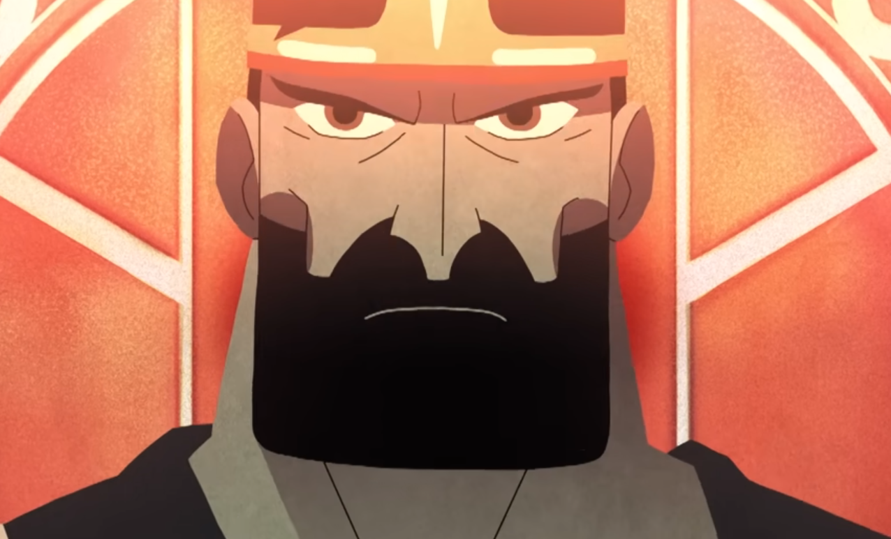 A stern king.